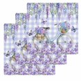 thumbnail image 1 of Purple Flowers Kitchen Dish Towels for Drying Dishes Set of 3, Weeping Spring Floral Bicycle Checkered Waffle Weave Microfiber Hand Tea Bathroom Towels Quick Dry & Absorbent Towel 12x12, 1 of 7
