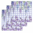 thumbnail image 1 of Purple Flowers Kitchen Dish Towels for Drying Dishes Set of 3, Weeping Spring Floral Checkered Pastoral Waffle Weave Microfiber Hand Tea Bathroom Towels Quick Dry & Absorbent Towel 12x12, 1 of 7