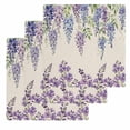 thumbnail image 1 of Purple Flowers Kitchen Dish Towels for Drying Dishes Set of 3, Weeping Spring Floral Rustic Pastoral Waffle Weave Microfiber Hand Tea Bathroom Towels Quick Dry & Absorbent Towel 12x12, 1 of 7