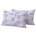 thumbnail image 1 of Purple Flowers Outdoor Waterproof Pillow Covers, Botanical Floral Vintage Wildflower Decorative Rectangle Throw Pillowcase Sofa Cushion Sham for Patio/Couch/Chair, 20"x12" 2 Pack, 1 of 8