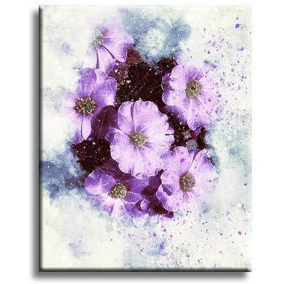 Purple Flowers Picture on Stretched Canvas, Wall Art D?cor, Ready to Hang