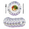 thumbnail image 1 of Purple Flowers Round 13 Inch Placemats Set of 6, Weeping Spring Floral Bicycle Wooden HeatResistant Non Slip Place Mats for Dining Table, Wipeable Braided Kitchen Table Mats for Housewarming, 1 of 9