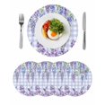 thumbnail image 1 of Purple Flowers Round 15 Inch Placemats Set of 4, Weeping Spring Floral Checkered Pastoral HeatResistant Non Slip Place Mats for Dining Table, Wipeable Braided Kitchen Table Mats for Housewarming, 1 of 9