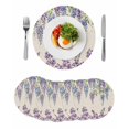 thumbnail image 1 of Purple Flowers Round 15 Inch Placemats Set of 6, Weeping Spring Floral Rustic Pastoral HeatResistant Non Slip Place Mats for Dining Table, Wipeable Braided Kitchen Table Mats for Housewarming, 1 of 9