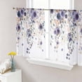 thumbnail image 1 of Purple Flowers Sheer Curtains 45 Inch Length 2 Panels Set Window Treatments, Spring Floral Elegant Pastoral Watercolor Rod Pocket Semi Curtains for Living Room/Bedroom/Kitchen Décor, 104"W x 45"L, 1 of 7