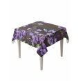 thumbnail image 1 of Purple Flowers Suqare Tablecloth - 54 x 54 Inch, Butterfly Spring Floral Wooden Farmhouse Waterproof & StainResistant Tablecloth, Washable Oil-proof Table Cover for Dining/Party/Wedding/Buffet, 1 of 9