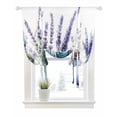 thumbnail image 1 of Purple Flowers Tie Up Curtains for Window, Thermal Insulated Balloon Shade Adjustable Rod Pocket Curtains Valance Panels for Kitchen Bathroom Cafe 52 x 45 Watercolor Botanical Floral Bottle Plant, 1 of 6
