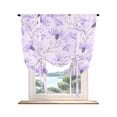 thumbnail image 1 of Purple Flowers Tie Up Curtains for Windows 45 Inch Length Balloon Curtains Kitchen Adjustable Balloon Window Shade Botanical Florals Plants Country Aesthetic Tie Up Bathroom Curtain Window 52"x45", 1 of 6