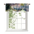 thumbnail image 1 of Purple Flowers Tie Up Valances Curtain, Adjustable Kitchen Forest Lake Boat Valances for Windows Decor, Rod Pocket Short Curtains Set for Bedroom/Bathroom, 60"x18", 1 of 8