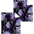 thumbnail image 1 of Purple Flowers Washcloths Set of 6-12 x 12 inch Pure Cotton Wash Cloth Highly Absorbent and Soft Fingertip Towels Face Cloths for Bath, Spa Wash cloth, 1 of 7