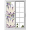 thumbnail image 1 of Purple Flowers Window Privacy Film, Weeping Spring Floral Rustic Pastoral Static Cling UV Sun Blocking Heat Control Window Tint Day and Night, Non-Adhesive One Way Windows Privacy Cover 17.7''x78.7'', 1 of 4