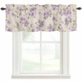 thumbnail image 1 of Purple Flowers Window Valance Curtain Spring Flowers Pastoral Rod Pocket Short Curtain for Living Room, Bedroom & Kitchen Window Decor 42x18in, 1 of 8