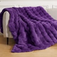 thumbnail image 1 of Purple Fluffy Soft Plush Faux Fur Throw Cozy Blanket for Couch Bed Fuzzy Blanket Living Room Women Gift Home Decor 50x60, 1 of 10