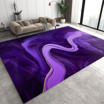 Purple Fluid Art Area Rug, Abstract Marble Indoor Bedroom Rugs, With Non Slip Backing Washable Rug For Woman Bedside Living Room Kitchen Dining Room Decor Floor Mat 2x3ft