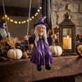 thumbnail image 1 of Purple Flying Witch Halloween Decoration with Hanging Rope Swing,Spooky Halloween Hanging Decor for Window,Porch,Shelf,Home Decor,Halloween Decorations for Home,1 Pack, 1 of 4