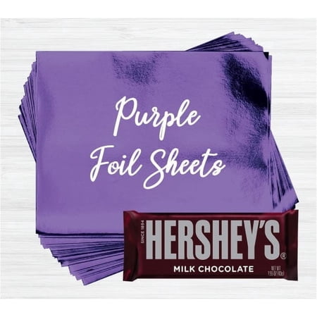 Purple Foil Candy Bar Foil for Wrapping Chocolate Candy Bars - Pack of 40