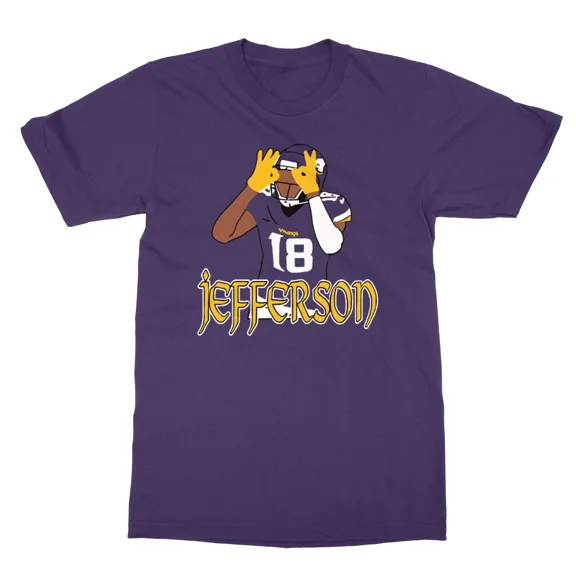 Purple Football Wide Receiver Fan Graphic Tee Unisex T-Shirt, Vintage WR #18 Football Graphic Tee Unisex T-Shirt