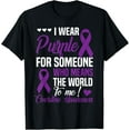 thumbnail image 1 of Purple For Someone Who Means World To Me- Overdose Awareness T-ShirtMen's and women's short-sleeved pure cotton shirts, 1 of 6