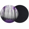 thumbnail image 1 of Purple Forest Coasters Set of 2, Absorbent Coasters for Drinks, Vintage Foggy Woods Tree Mysterious Coaster for Desk Coffee Table Protection, Home Decor House Warming Gifts 4", 1 of 8