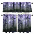 thumbnail image 1 of Purple Forest Kitchen Curtains Sets for Windows 36 Inch Length, Vintage Foggy Woods Tree Rod Pocket Window Treatments Tier Curtains and Valances Set for Bedroom/Bathroom, 1 of 8