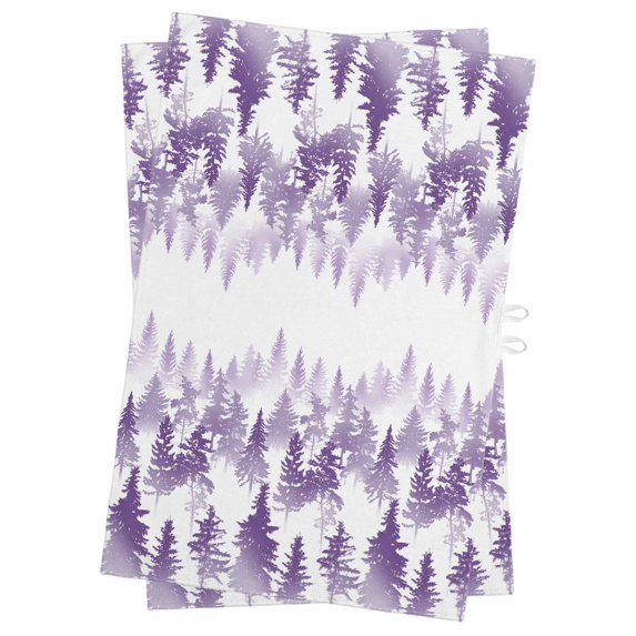 Purple Forest Kitchen Towels Set of 2, Water Absorbent Dish Towel, Contemporary Silhouette Abstract Art Decorative Hand Towels - Quick Drying Cloth for Cooking Baking, 18x28 Inch