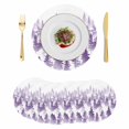 thumbnail image 1 of Purple Forest Round 15 Inch Placemats Set of 6, Contemporary Silhouette Abstract Art HeatResistant Non Slip Place Mats for Dining Table, Wipeable Braided Kitchen Table Mats for Housewarming, 1 of 9