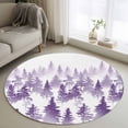 thumbnail image 1 of Purple Forest Round Area Rug 3.3 FT, Non Slip Small Entryway Kitchen Mat, Contemporary Silhouette Abstract Art Washable Soft Circular Rug Non-Shedding Door Mat for Bathroom Playroom Kids Room, 1 of 9