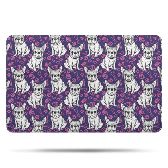 Purple French Bulldog Bathroom Rugs Mat,Non Slip Microfiber Bathroom Rug,Rubber Backing,Soft Bathroom Mats for Bathroom Floor,Tub and Shower,20x32in(50x80cm)