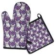 thumbnail image 1 of Purple French Bulldog Kitchen Oven Mitt and Pot Holder Sets 2 Pcs for Baking, Cooking and Grilling, Heat Resistant Up To 392 °F, 1 of 7