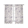 thumbnail image 1 of Purple Fruit Curtains 63 Inch Length, Sheer Curtains for Bedroom Living Room Window Country Retro Floral Botanical Plant Rod Pocket Voile Drapes Kitchen Curtains Small Half Window 42"x63" 2 Panels, 1 of 6