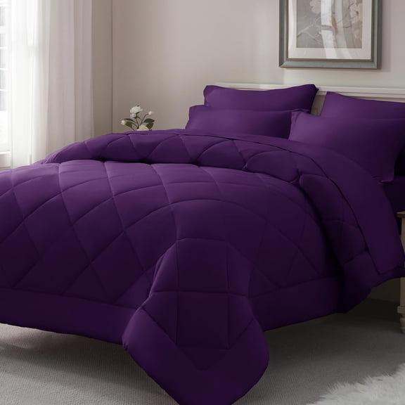 Purple Full 7-Piece Bed-in-a-Bag All Season Bedding Set