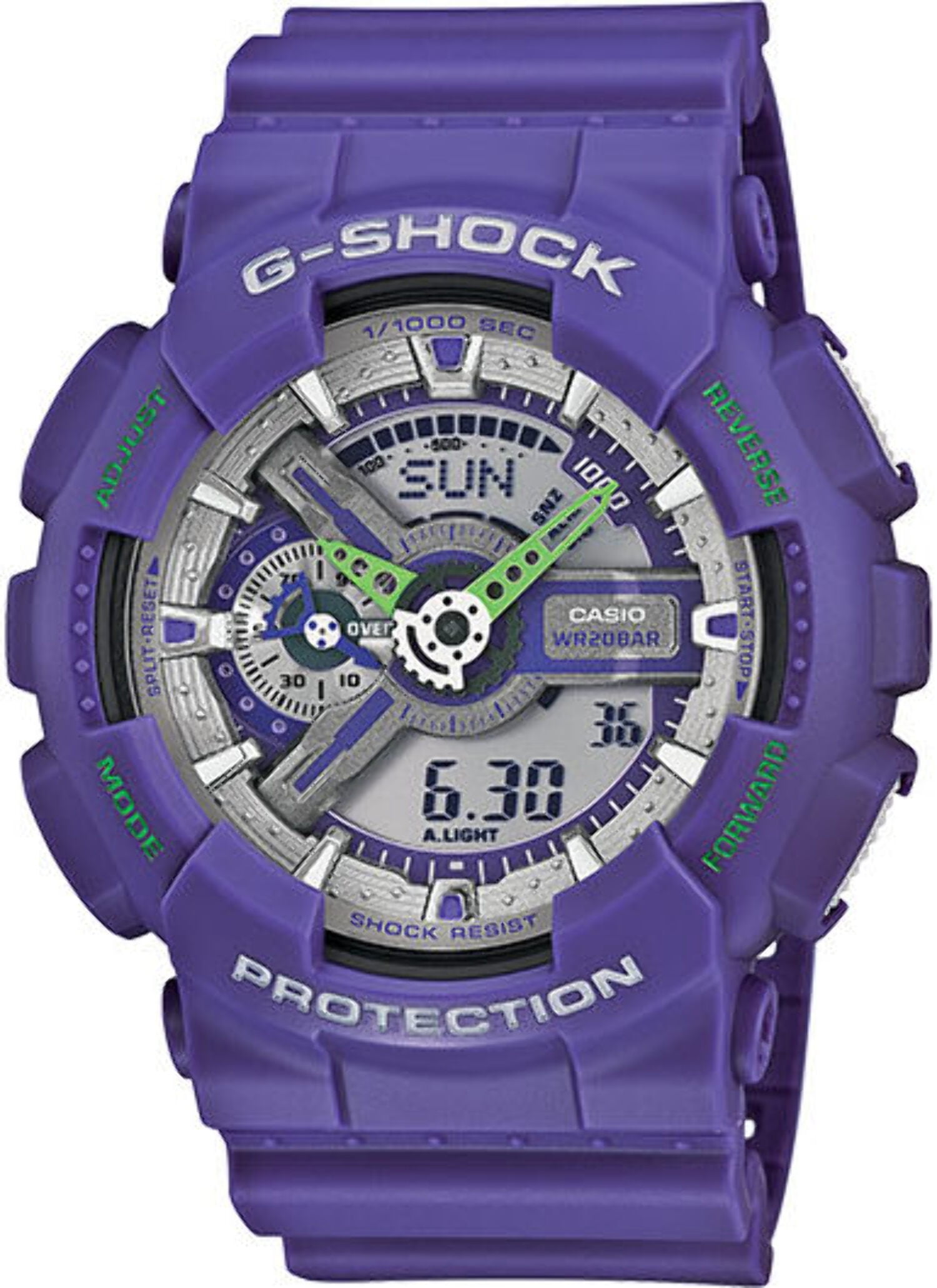 Purple G-Shock Ana-Digi XL World Time Watch GA110DN-6A - Walmart.com