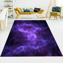 Purple Galaxy Area Rugs, Universe Space Rug, Washable Soft Fluffy Large Floor Carpet for Bedroom Living Room Office Dining Room Decorative 2'x3'