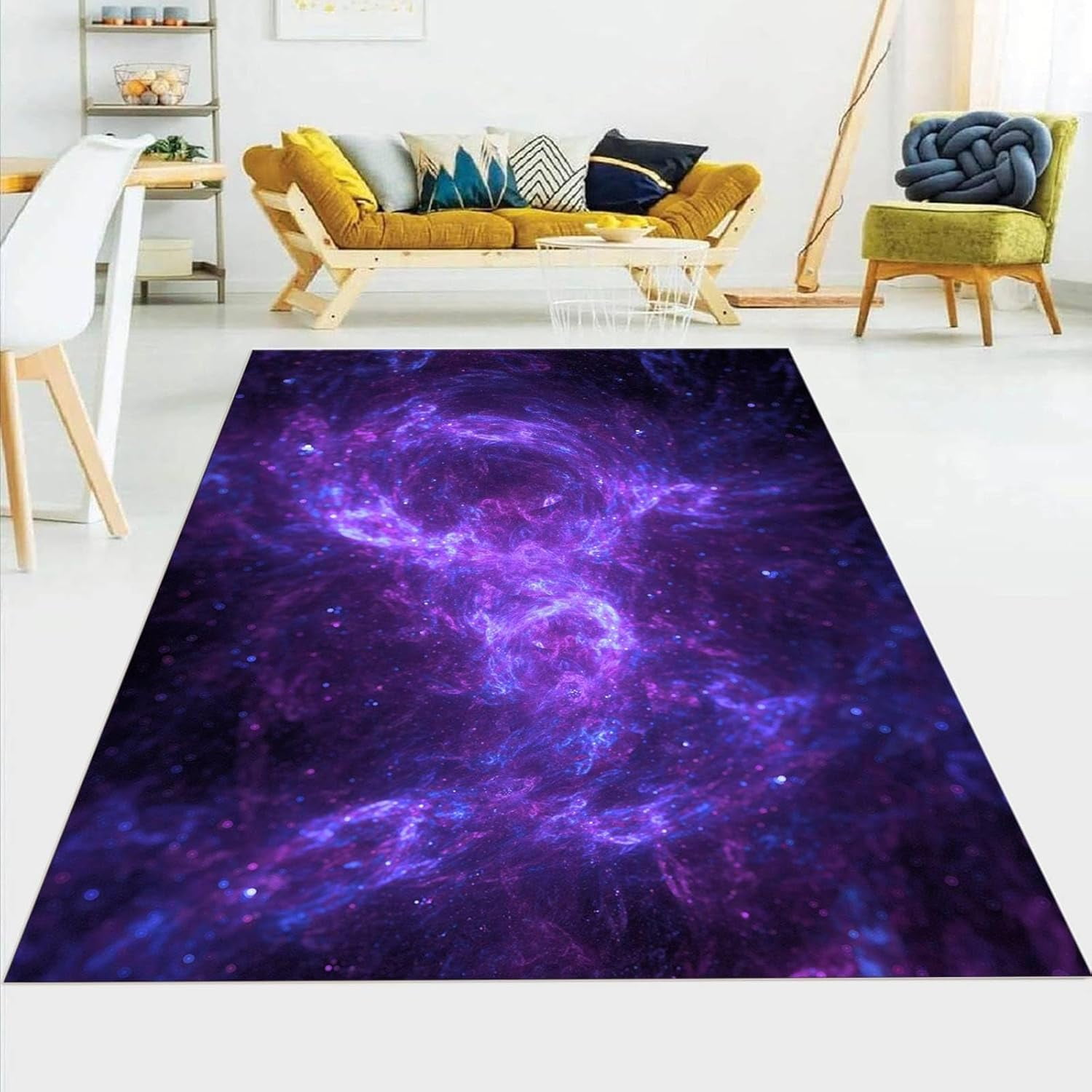 Universe Rug Purple Galaxy Area Rugs, Universe Space Rug, Washable Soft Fluffy Large ...