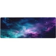 thumbnail image 1 of Purple Galaxy Mouse Pad Gaming Large Desk Mat Non-Slip Rubber Base Mousepad with Stitched Edges Waterproof Desktop Protector Decor Desk Pad for Work Game Office (31.5x11.8 in), 1 of 6