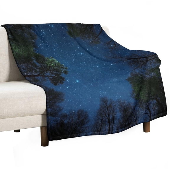 Purple Galaxy Space Planet Eyelet Universe Stars Starry Forest Blanket for Bed Throw Blanket for Women, Men Super Soft Plush Blanket Throw, Print Blanket