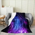 thumbnail image 1 of Purple Galaxy Throw Blanket for Kids Teens Girls Boys,Glitter Starry Sky Fleece Blanket All Season,Out Space Universe Star Flannel Blanket Throw 50x60 Bedroom Decor,Nebula Art Bed Blanket Lightweight, 1 of 5