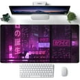 thumbnail image 1 of Purple Gaming Mousepad Japanese Desk Mat XXL Extended Anime Cool Large Mouse Pad Keyboard Mouse Mat Desk Pad for Computer Laptop Gamers 31.5''''X15.7'''' Non-Slip Rubber Base with Stitched Edges, 1 of 6