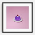 thumbnail image 1 of Purple Gelatin Dessert - Digital Art Dessert Pop Art Minimalist Pastel Modern Art Surrealism Kitchen Decor Black Framed Wall Art Print 10 x 10 inches, 1 of 1