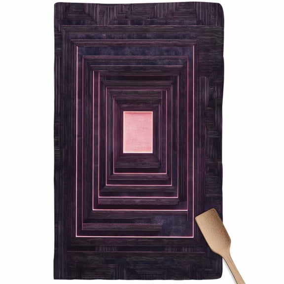 Purple Geometric Kitchen Towel Dish Cloths Set of 1, Microfiber Soft Kitchen Hand Towels, Framed Abstract Art Modern Absorbent Quick Drying Dishcloths 18 x 28 Inches