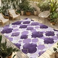 thumbnail image 1 of Purple Geometric Moroccan Outdoor Rug for Patio/Deck/Porch, Non-Slip Large Area Rug 4 x 6 Ft, Abstract Art Purple Ombre Modern Indoor Outdoor Rugs Washable Area Rugs, Camping Rug Carpet Runner, 1 of 8