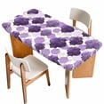 thumbnail image 1 of Purple Geometric Moroccan Table Cloths for 4 Foot Rectangle Tables, Abstract Art Purple Ombre Modern Patio Waterproof Elastic Fitted Tablecloths, Washable Rectangular Table Cover for Camping, 1 of 8
