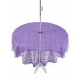 thumbnail image 1 of Purple Geometric Outdoor Tablecloth with Umbrella Hole, White Greek Key Design Burlap Modern Art Spillproof Waterproof Outdoor Table Cover, Patio Tablecloths for Party/Garden/Picnic, Round 54 inch, 1 of 9
