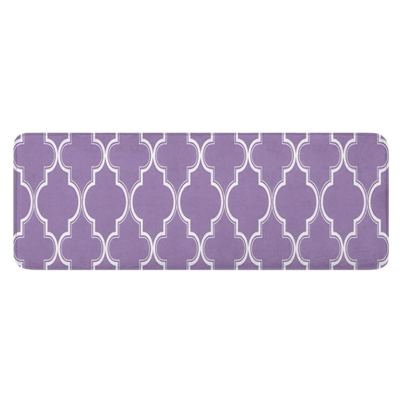 Purple Geometric Quatrefoil Pattern Kitchen Rug Mat,Kitchen Runner Rugs Non Skid Washable,Decorative Kitchen Floor Mats for Kitchen,Sink,Laundry,17"x47.2"