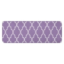 Purple Geometric Quatrefoil Pattern Kitchen Rug Mat,Kitchen Runner Rugs Non Skid Washable,Decorative Kitchen Floor Mats for Kitchen,Sink,Laundry,17"x47.2"