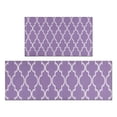 thumbnail image 1 of Purple Geometric Quatrefoil Pattern Kitchen Rugs Sets Of 2,Anti Fatigue Kitchen Mat Rugs Non Slip Washable,Decorative Kitchen Floor Mats for Kitchen,Sink,Laundry,17"x30"+17"x47", 1 of 7