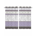 thumbnail image 1 of Purple Geometric Sheer Curtains 54 Inch Length 2 Panels Set for Living Room/Bedroom, Stripes Boho Spring Flowers Country Rural Kitchen Curtains Grommet Semi-Sheer Curtains Window Treatments 42"x54"x2, 1 of 7