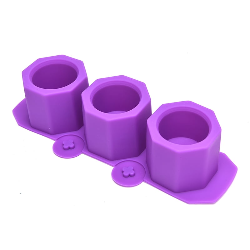 (Purple) Geometric Silicone Pot Mold Clay Concrete Succulent Flower ...