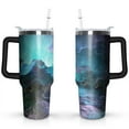 thumbnail image 1 of Purple Geometric Star 40oz Stainless Steel Vacuum Insulated Tumbler with Lid and Straw for Water Iced Tea Coffee Smoothie and More, 1 of 1