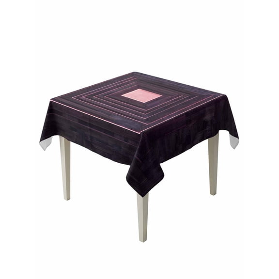Purple Geometric Table Cloth, Framed Abstract Art Modern Waterproof Tablecloth for Square Tables, Reusable Washable Fabric Table Cover for Restaurant Kitchen Dining Tables 54"x54"
